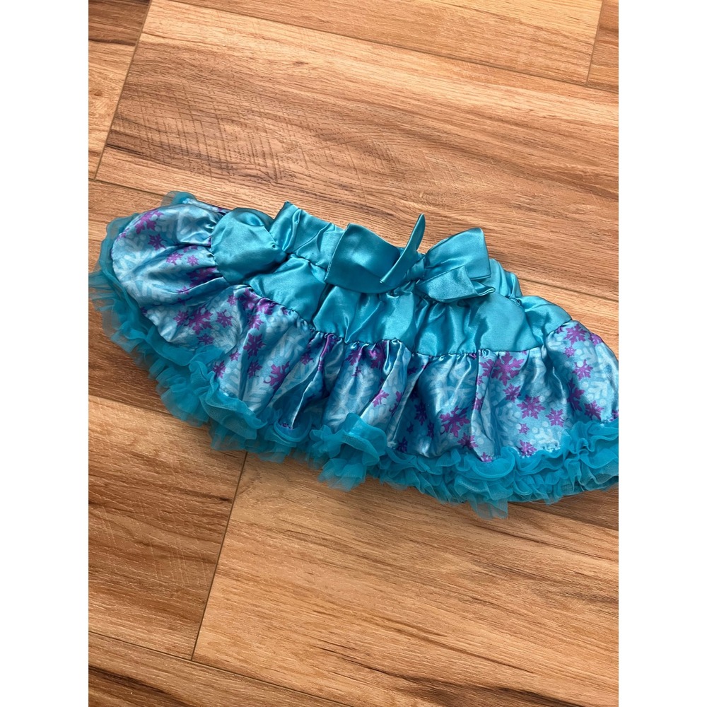 Disney Tutu Skirt Toddler Girls 2T Blue Frozen Snowflake Satin Tulle‎ Ruffle Bow